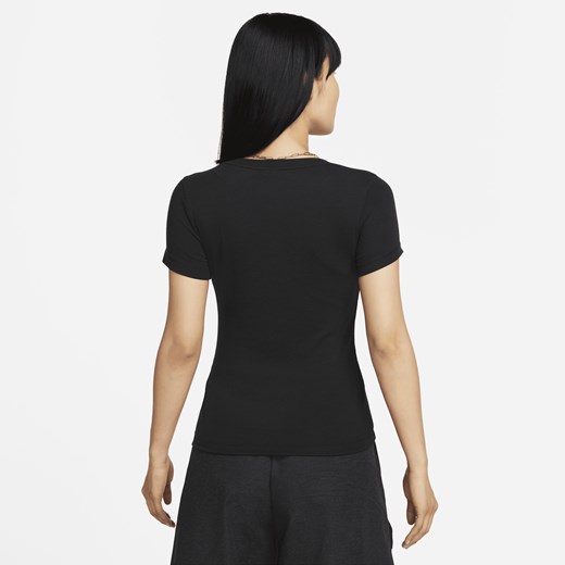 Damska prążkowana koszulka z krótkim rękawem o skróconym kroju w nowoczesnym Nike S (EU 36-38) Nike poland