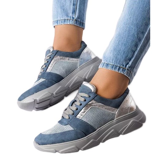 Buty sportowe damskie sneakersy sznurowane casual z tworzywa sztucznego 