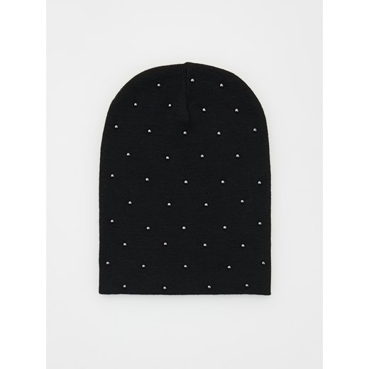 Reserved - Czapka z ozdobnymi koralikami - Czarny Reserved ONE SIZE Reserved