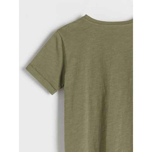 Reserved - T-shirt oversize z nadrukiem - Zielony Reserved 164 (13 lat) Reserved