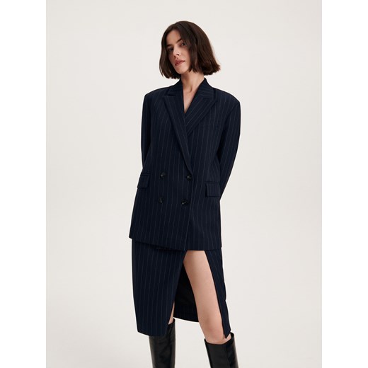 Reserved - Spódnica ołówkowa w prążek - Granatowy Reserved XS Reserved