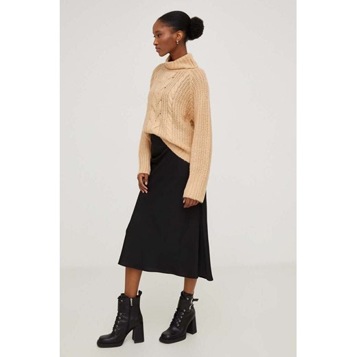 Answear Lab sweter damski kolor beżowy z golfem Answear Lab M ANSWEAR.com