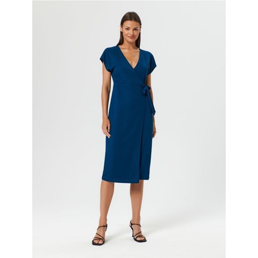 Sinsay - Sukienka midi z wiązaniem - niebieski ze sklepu Sinsay w kategorii Sukienki - zdjęcie 162410713