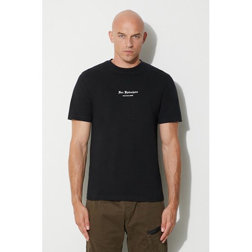 Han Kjøbenhavn t-shirt bawełniany kolor czarny gładki ze sklepu PRM w kategorii T-shirty męskie - zdjęcie 162411411