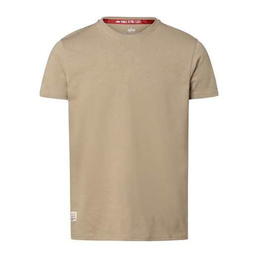 Alpha Industries T-shirt męski Mężczyźni Bawełna beżowy nadruk ze sklepu vangraaf w kategorii T-shirty męskie - zdjęcie 162413032