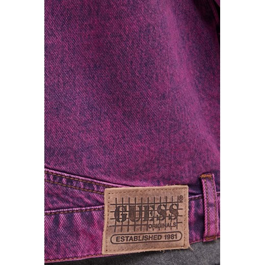 Kurtka damska Guess Originals fioletowa krótka casual bez kaptura