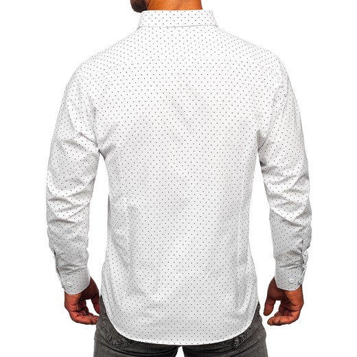 Koszula męska Denley z długim rękawem z bawełny w abstrakcyjne wzory 