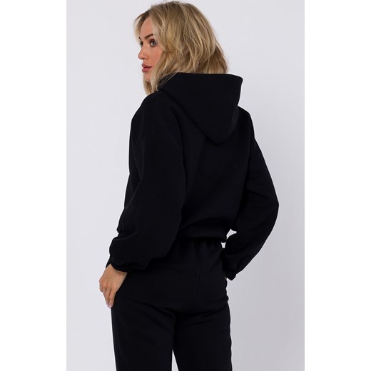 Bluza damska z kapturem czarna M759, Kolor czarny, Rozmiar L/XL, MOE ze sklepu Primodo w kategorii Bluzy damskie - zdjęcie 162419490