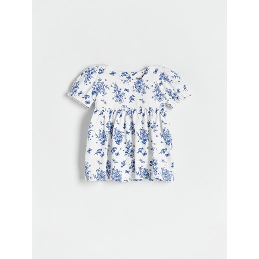 Reserved - Wzorzysta sukienka - złamana biel ze sklepu Reserved w kategorii Sukienki niemowlęce - zdjęcie 162425343