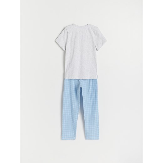 Reserved - Dwuczęściowa piżama w paski - niebieski Reserved 110/116 (4-6 lat) Reserved