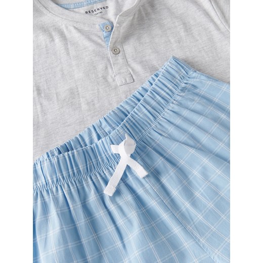 Reserved - Dwuczęściowa piżama w paski - niebieski Reserved 158/164 (12-13 lat) Reserved