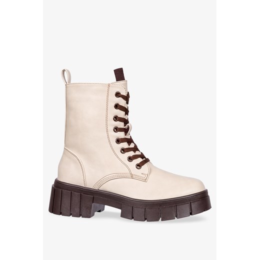 Beżowe workery na platformie damskie botki sznurowane Casu ER22WX6-BEB Casu 39 okazyjna cena Casu.pl