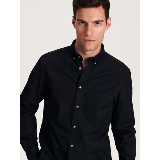 Reserved - Koszula regular fit - czarny ze sklepu Reserved w kategorii Koszule męskie - zdjęcie 162496082