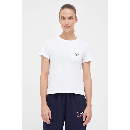 Reebok t-shirt Reebok Identity damski kolor biały ze sklepu ANSWEAR.com w kategorii Bluzki damskie - zdjęcie 162496554