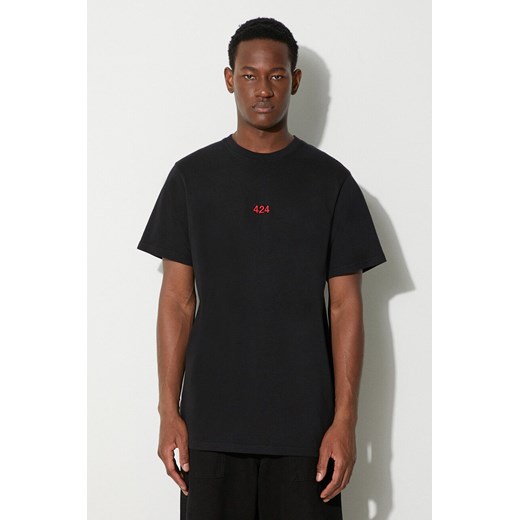 424 t-shirt bawełniany kolor czarny gładki 35424M111RX.236533 ze sklepu PRM w kategorii T-shirty męskie - zdjęcie 162501553