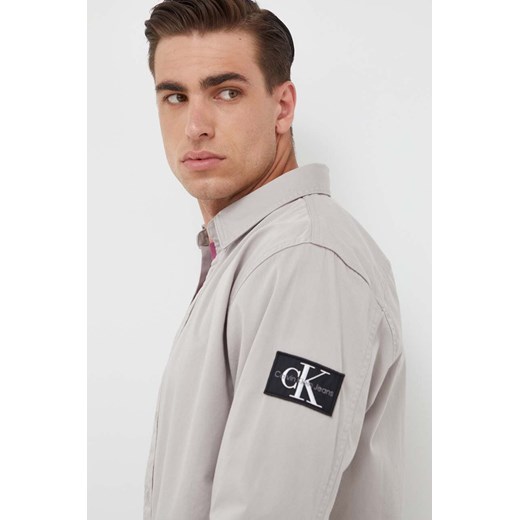 Calvin Klein Jeans koszula męska kolor szary relaxed z kołnierzykiem klasycznym M ANSWEAR.com