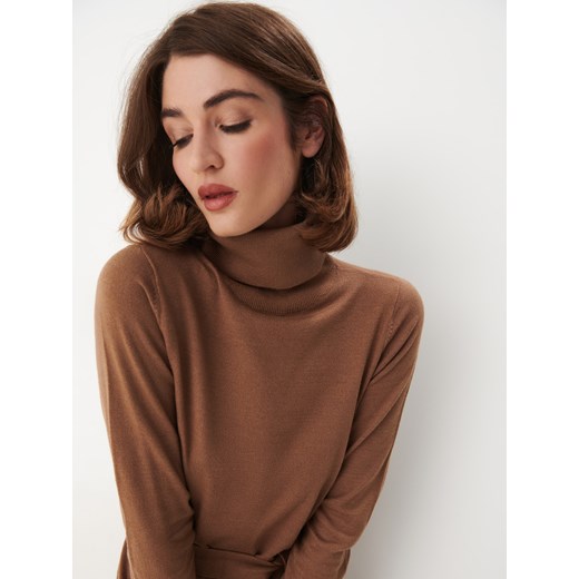 Mohito - Dzianinowa sukienka midi - Beżowy Mohito M Mohito