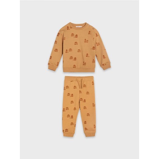 Sinsay - Komplet: bluza i spodnie - brązowy Sinsay 80 Sinsay