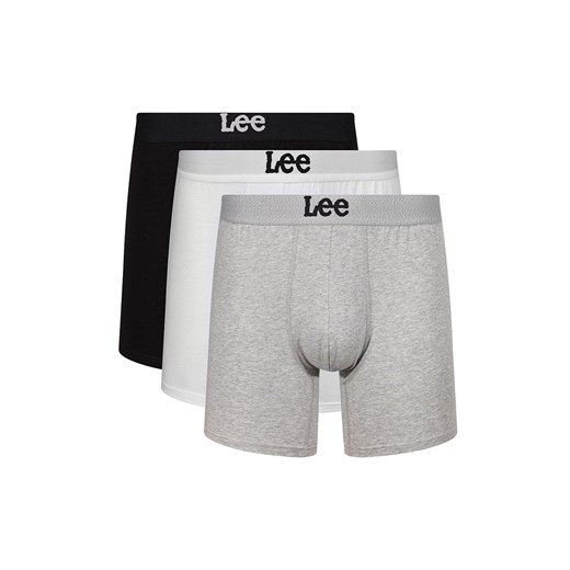 Lee 3-pack bawełniane bokserki męskie long Lind, Kolor biało-szaro-czarny, Rozmiar S, LEE ze sklepu Intymna w kategorii Majtki męskie - zdjęcie 162513373