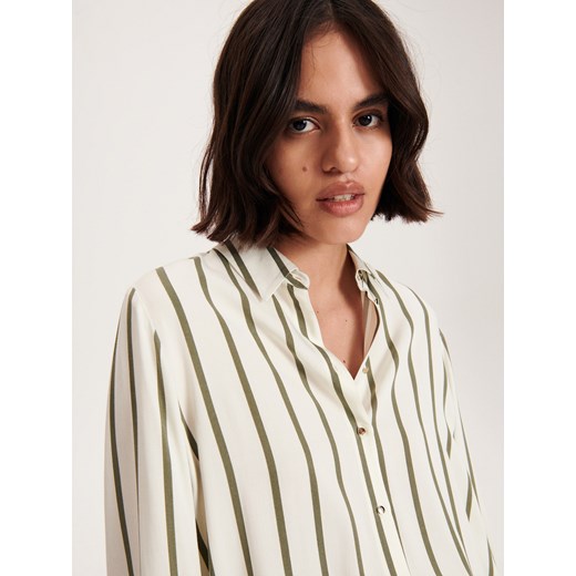 Reserved - Koszula w paski - zielony Reserved S Reserved