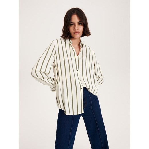 Reserved - Koszula w paski - zielony Reserved M Reserved