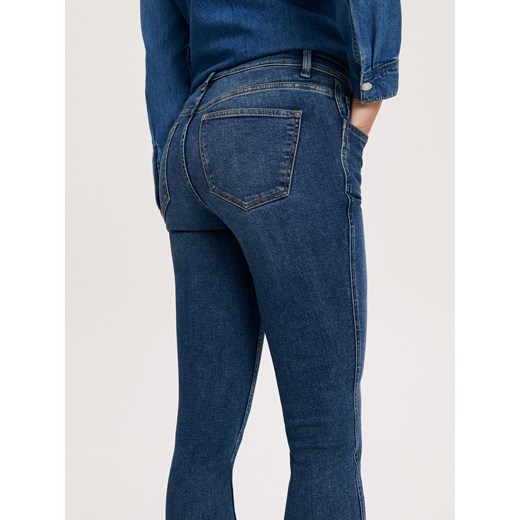 Reserved - Jeansy slim ze średnim stanem - indigo jeans Reserved 44 Reserved
