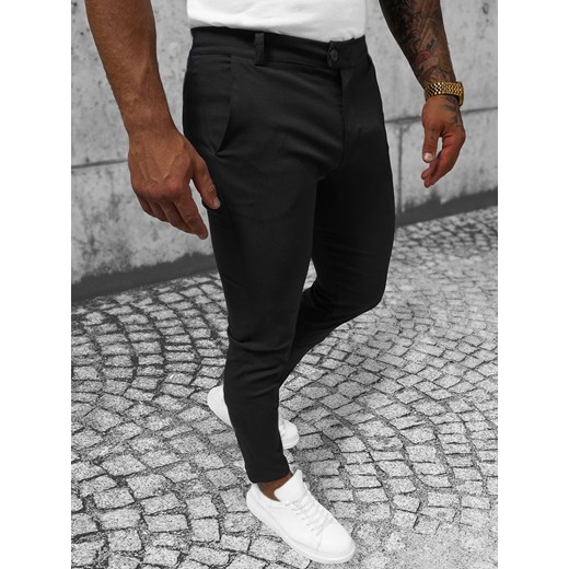 Spodnie męskie chino czarne OZONEE O/P4049 ze sklepu ozonee.pl w kategorii Spodnie męskie - zdjęcie 162519142