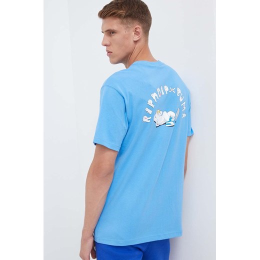 Puma t-shirt bawełniany PUMA X RIPNDIP kolor niebieski z nadrukiem ze sklepu ANSWEAR.com w kategorii T-shirty męskie - zdjęcie 162526664