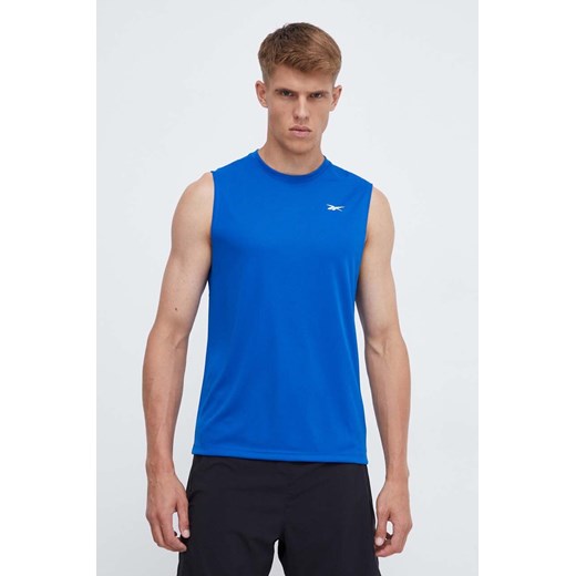 Reebok t-shirt treningowy ID TRAIN kolor niebieski 100065327 ze sklepu ANSWEAR.com w kategorii T-shirty męskie - zdjęcie 162527133