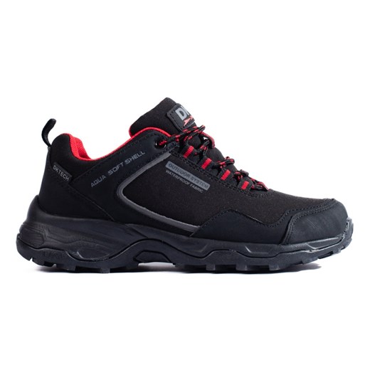 Buty trekkingowe damskie DK waterproof czarno czerwone czarne ze sklepu ButyModne.pl w kategorii Buty trekkingowe damskie - zdjęcie 162530800