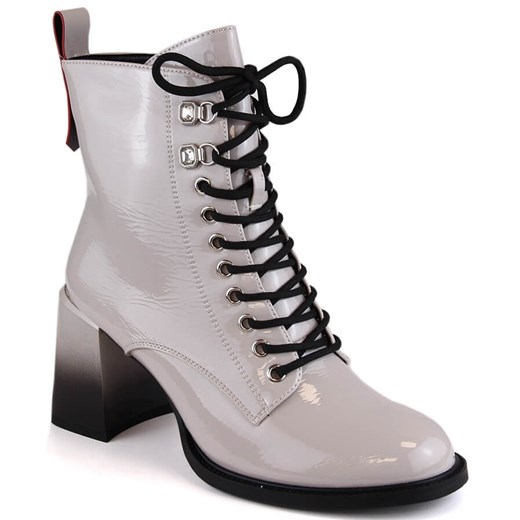 Lakierowane botki damskie na obcasie D&A S.Barski Premium Collection 37 ButyModne.pl