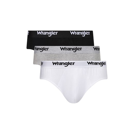 Wrangler 3-pack bawełniane slipy męskie Norrie, Kolor biało-szaro-czarny, Rozmiar M, Wrangler ze sklepu Primodo w kategorii Majtki męskie - zdjęcie 162533152