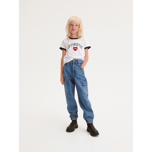 Reserved - Jeansy jogger - niebieski Reserved 164 (13 lat) Reserved