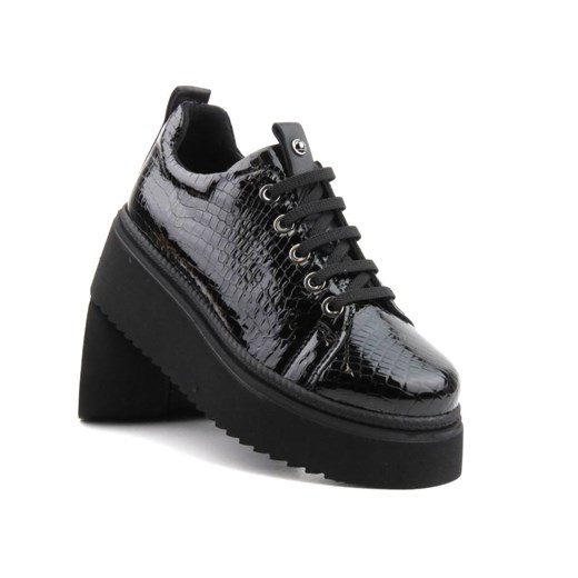 Sneakersy damskie na platformie - VENEZIA D23KA3360, czarne ze sklepu ulubioneobuwie w kategorii Półbuty damskie - zdjęcie 162540770