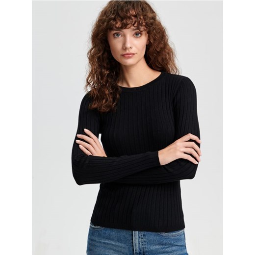Sinsay - Sweter w prążki - czarny ze sklepu Sinsay w kategorii Swetry damskie - zdjęcie 162541384
