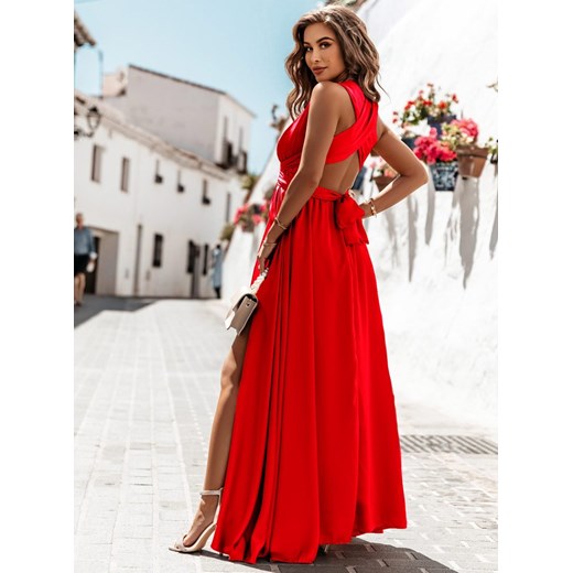 Sukienka Pakuten maxi elegancka satynowa