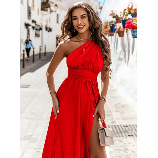 Pakuten sukienka satynowa elegancka maxi