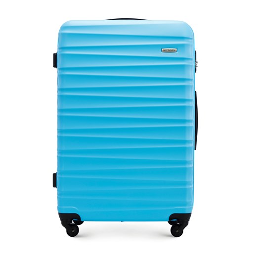 Duża walizka z ABS-u z żebrowaniem niebieska ze sklepu WITTCHEN w kategorii Walizki - zdjęcie 162559280