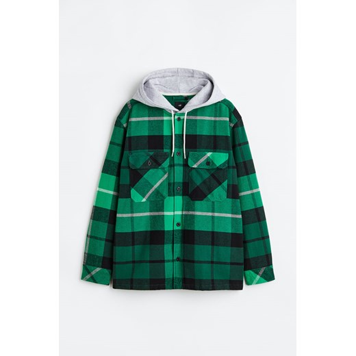 H & M - Koszula wierzchnia z kapturem - Zielony H & M S H&M