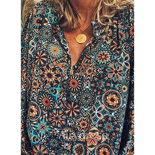 Bluzka na guziki oversize z printem Attirra XL Attirra
