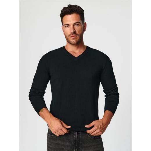 Sinsay - Sweter z dekoltem w serek - czarny ze sklepu Sinsay w kategorii Swetry męskie - zdjęcie 162573560