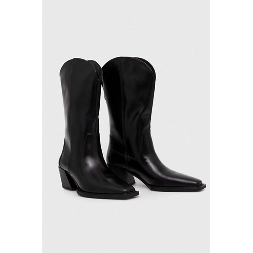 Botki Vagabond Shoemakers czarne na zamek na obcasie skórzane