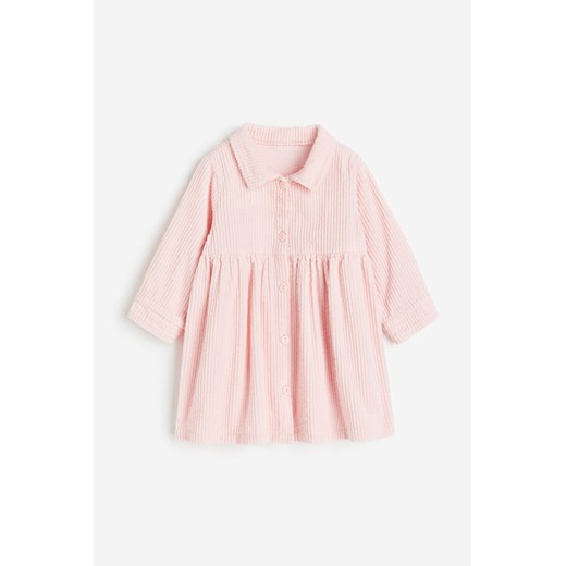 H & M - Sztruksowa sukienka - Różowy H & M 68 (4-6M) H&M