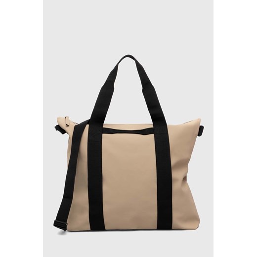 Rains torba 14150 Tote Bags kolor beżowy ze sklepu PRM w kategorii Torby materiałowe - zdjęcie 162577821