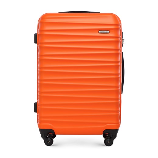 Średnia walizka z ABS-u z żebrowaniem pomarańczowa ze sklepu WITTCHEN w kategorii Walizki - zdjęcie 162580951