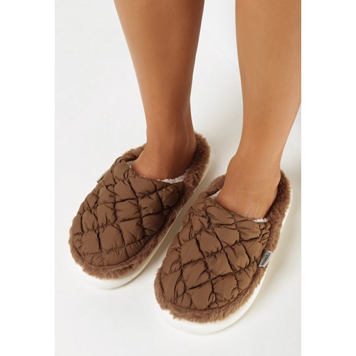 Kapcie damskie brązowe Born2be casual 