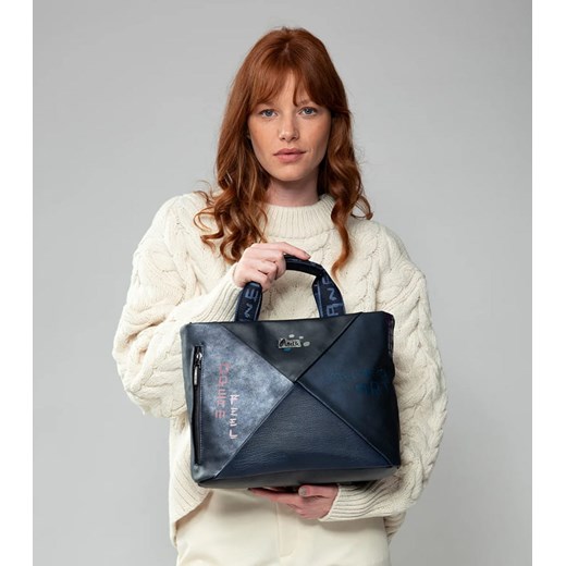 Shopper bag Anekke młodzieżowa duża z nadrukiem do ręki