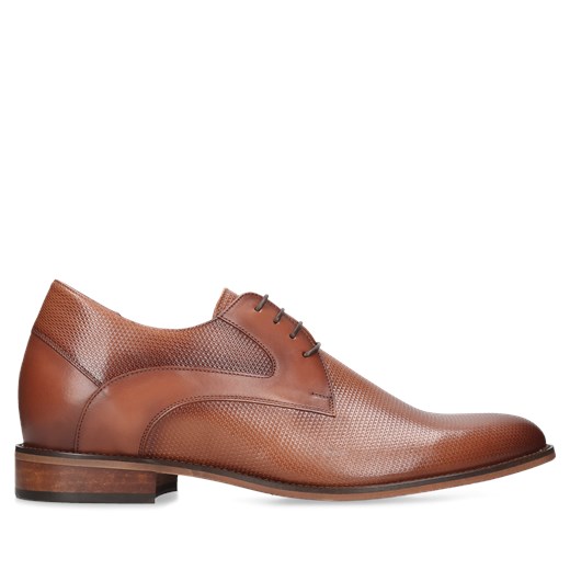 Brązowe buty podwyższające Luis +7 cm, Conhpol - Polski producent, derby, Conhpol 39 Konopka Shoes