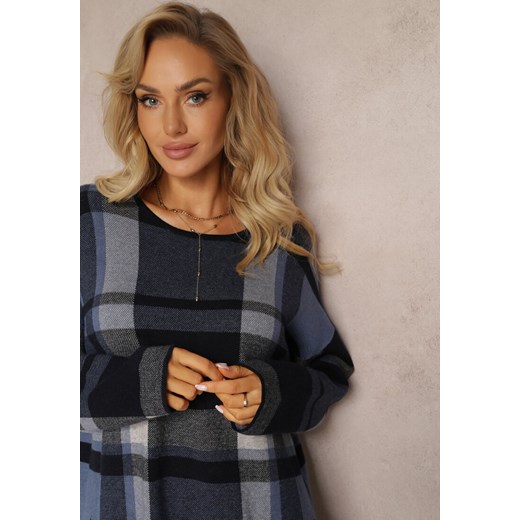 Sukienka Renee jesienna z długimi rękawami z okrągłym dekoltem na spacer 