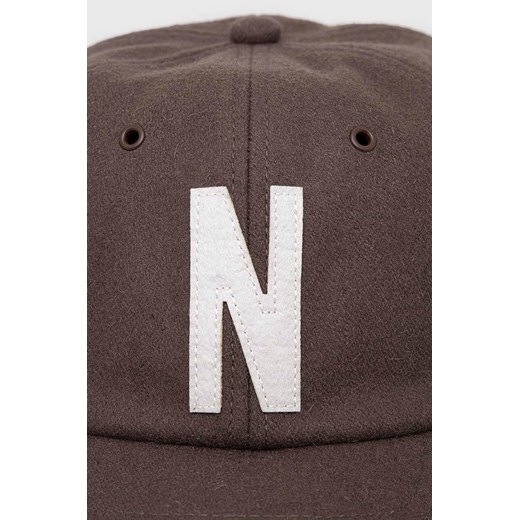 Norse Projects czapka z daszkiem wełniana Wool Sports Cap kolor brązowy z Norse Projects ONE okazyjna cena PRM